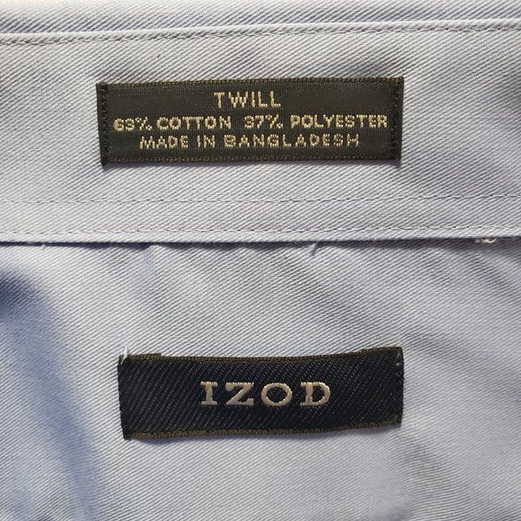 IZOD Men’s Blue Twill Dress Shirt 19 35/36 Tall NWT - Picture 10 of 10